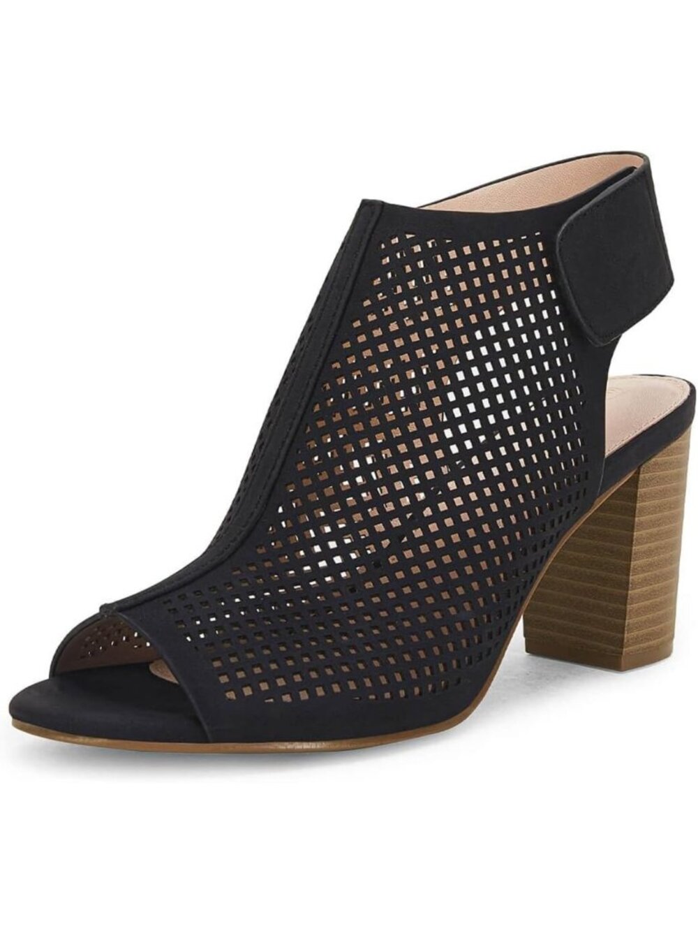 Stylish Open Toe Cutout Ankle Strap Heels - Chunky Block High Heel Sandals for